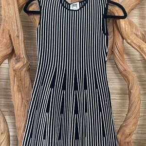 Girls Milly Minis Black and White Striped Dress size 12 sweater spring designer
